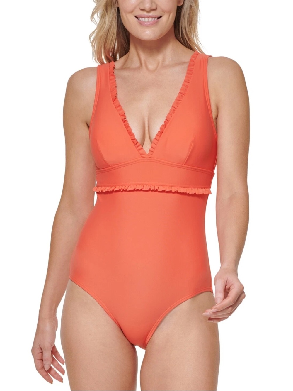 Tommy Hilfiger Ruffled One-Piece Swimsuit